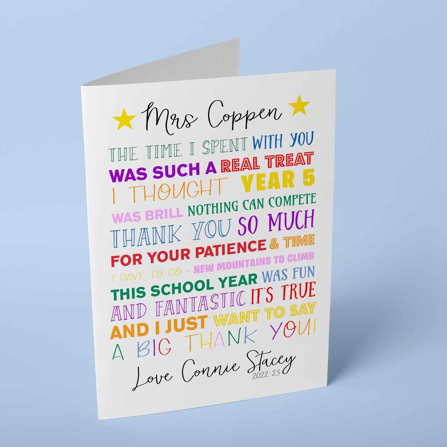 Teacher's Card - Colourful