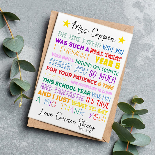 Teacher's Card - Colourful