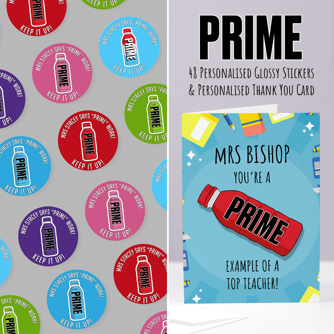 Teacher's Stickers & Card - Prime