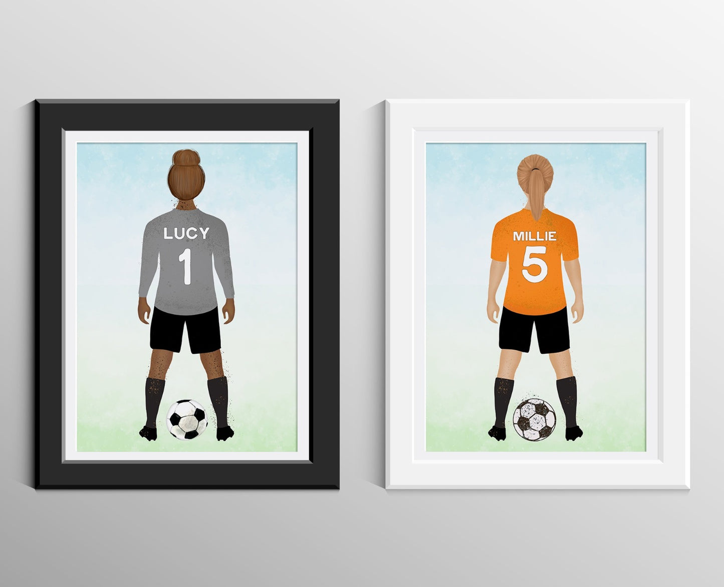 Girls Football Player Prints